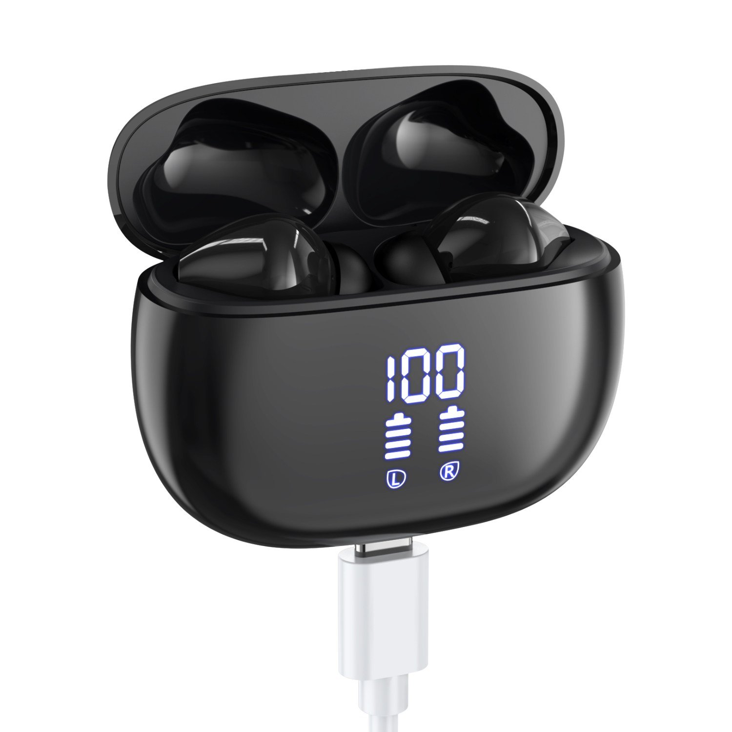 KONLI 노이즈 캔슬링 커널형 무선 블루투스 이어폰 방수, 블랙, T12할인 상세 이미지 1