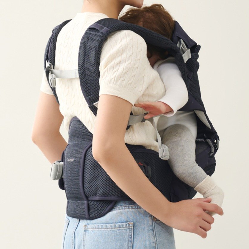 아이엔젤 올인원 닥터다이얼 폴드 에어 힙시트 아기띠, 네이비 상세 이미지 2