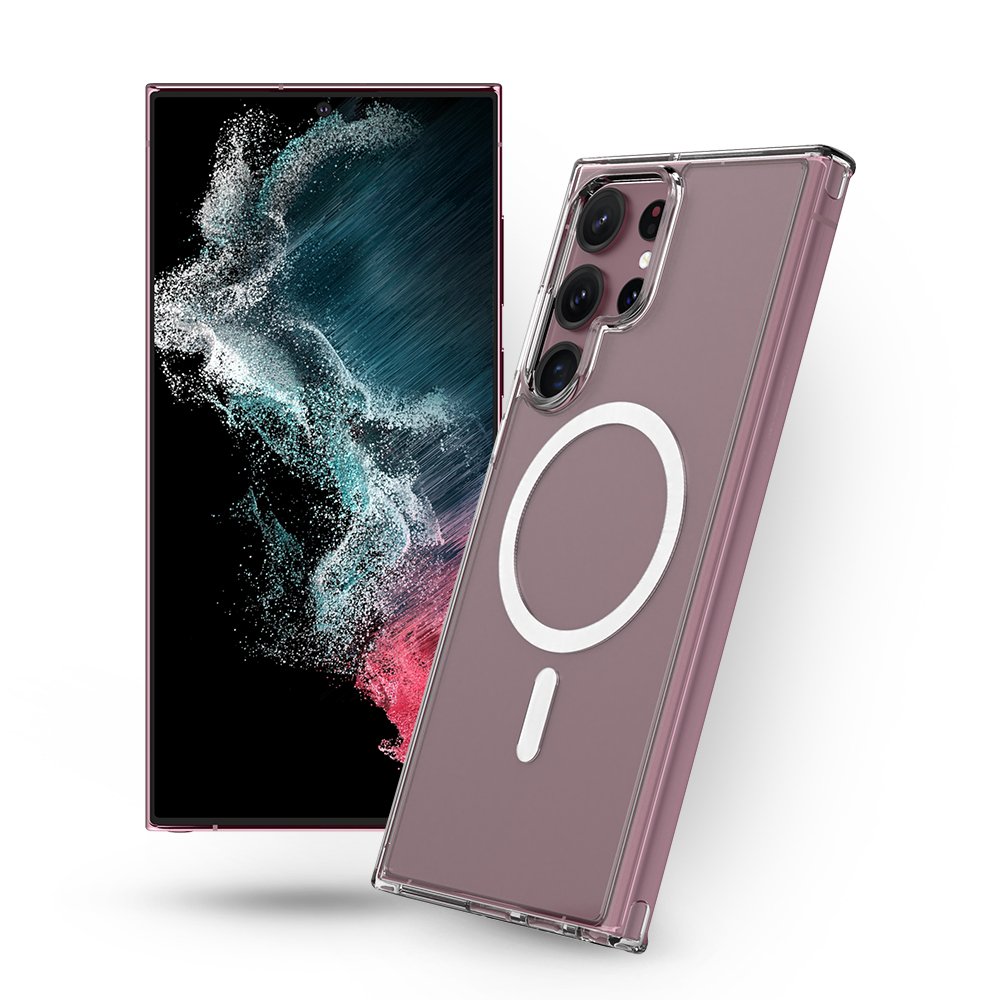 랩씨 맥세이프 마그넷 케이스 최강 2배 자력 변색 방지 클리어 투명, 갤럭시S22 울트라 상세 이미지 1