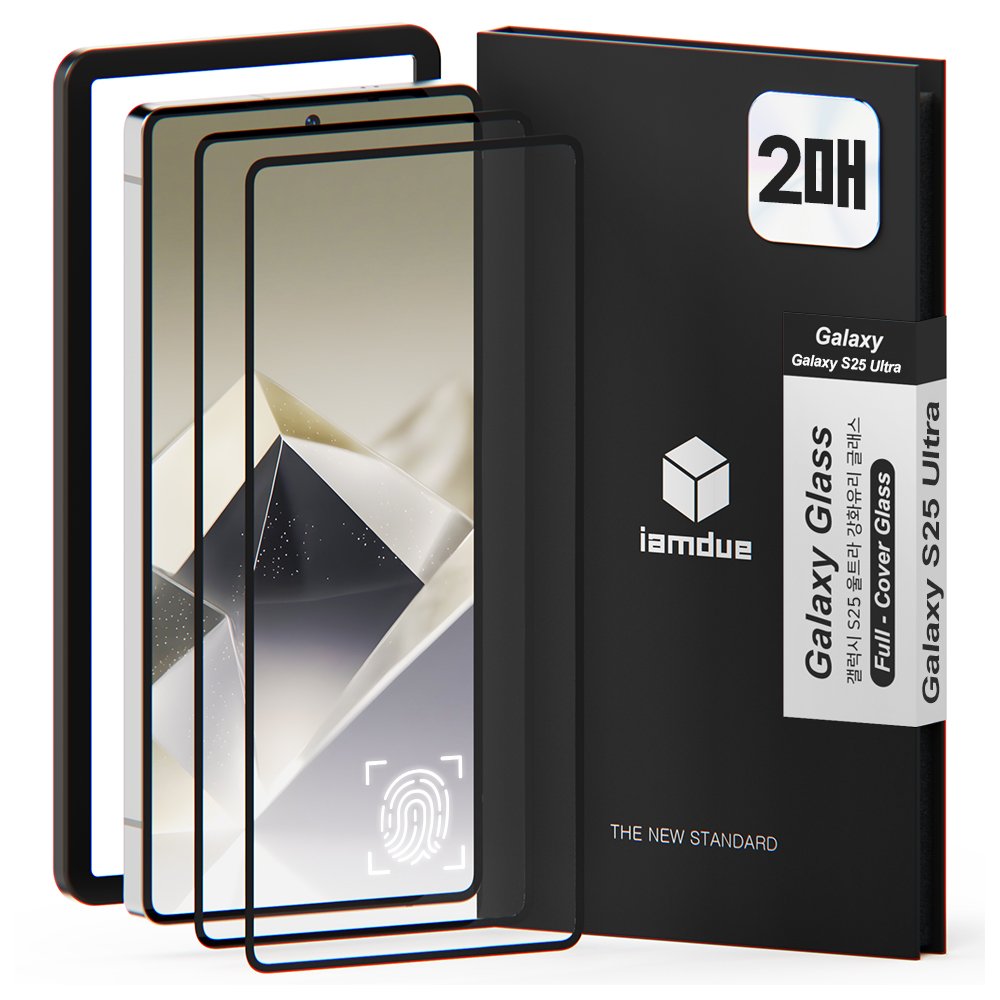 아이엠듀 풀커버 강화유리 액정보호필름 보호 필름 갤럭시S25 울트라, 2매입 상세 이미지 1