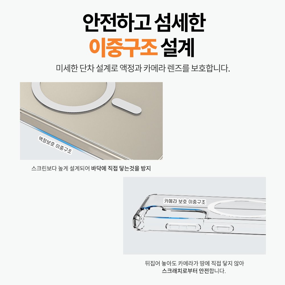 랩씨 맥세이프 마그넷 케이스 최강 2배 자력 변색 방지 클리어 투명, 갤럭시S21 플러스 상세 이미지 1