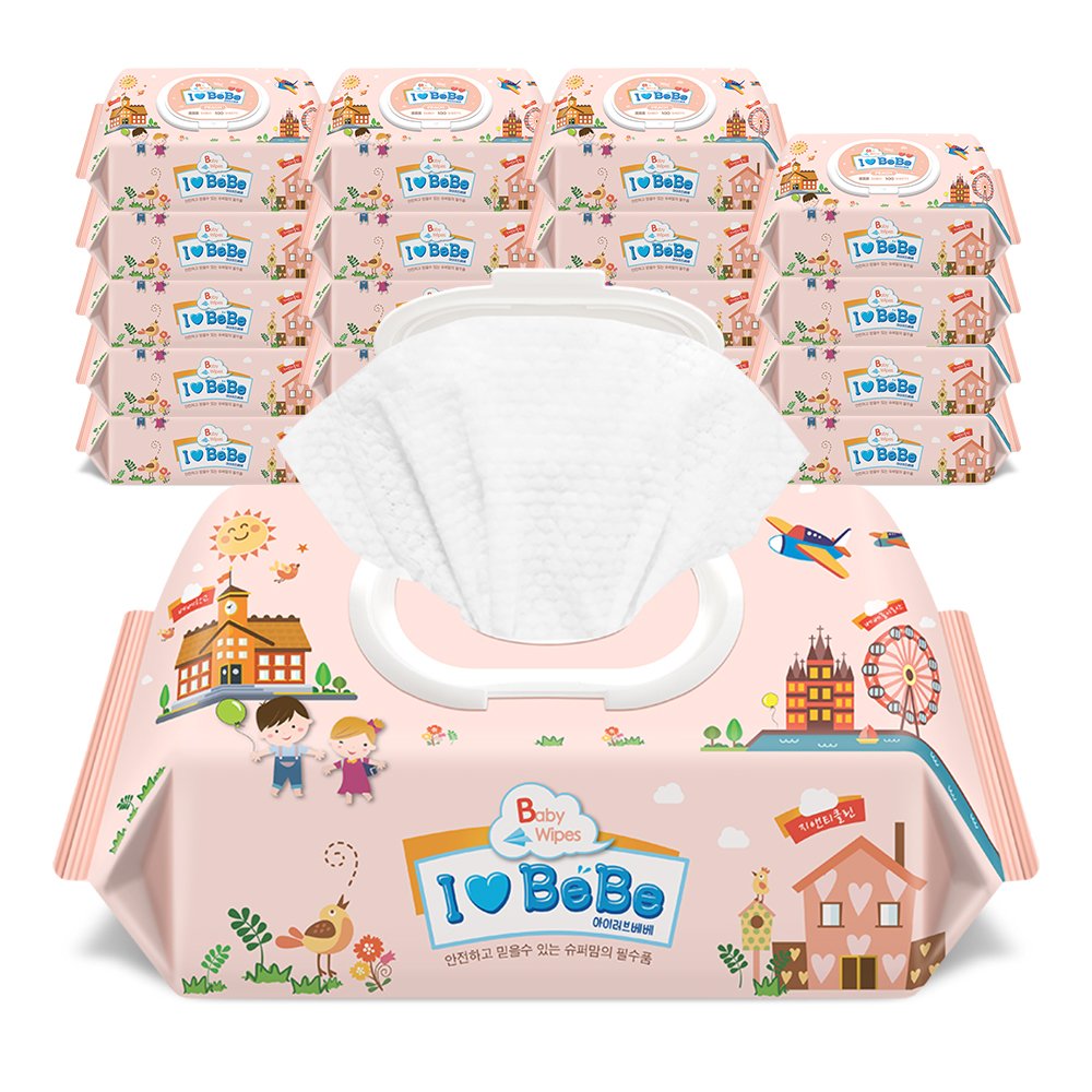 아이러브베베 피치 캡형 아기물티슈 100매, 20개 상세 이미지 1