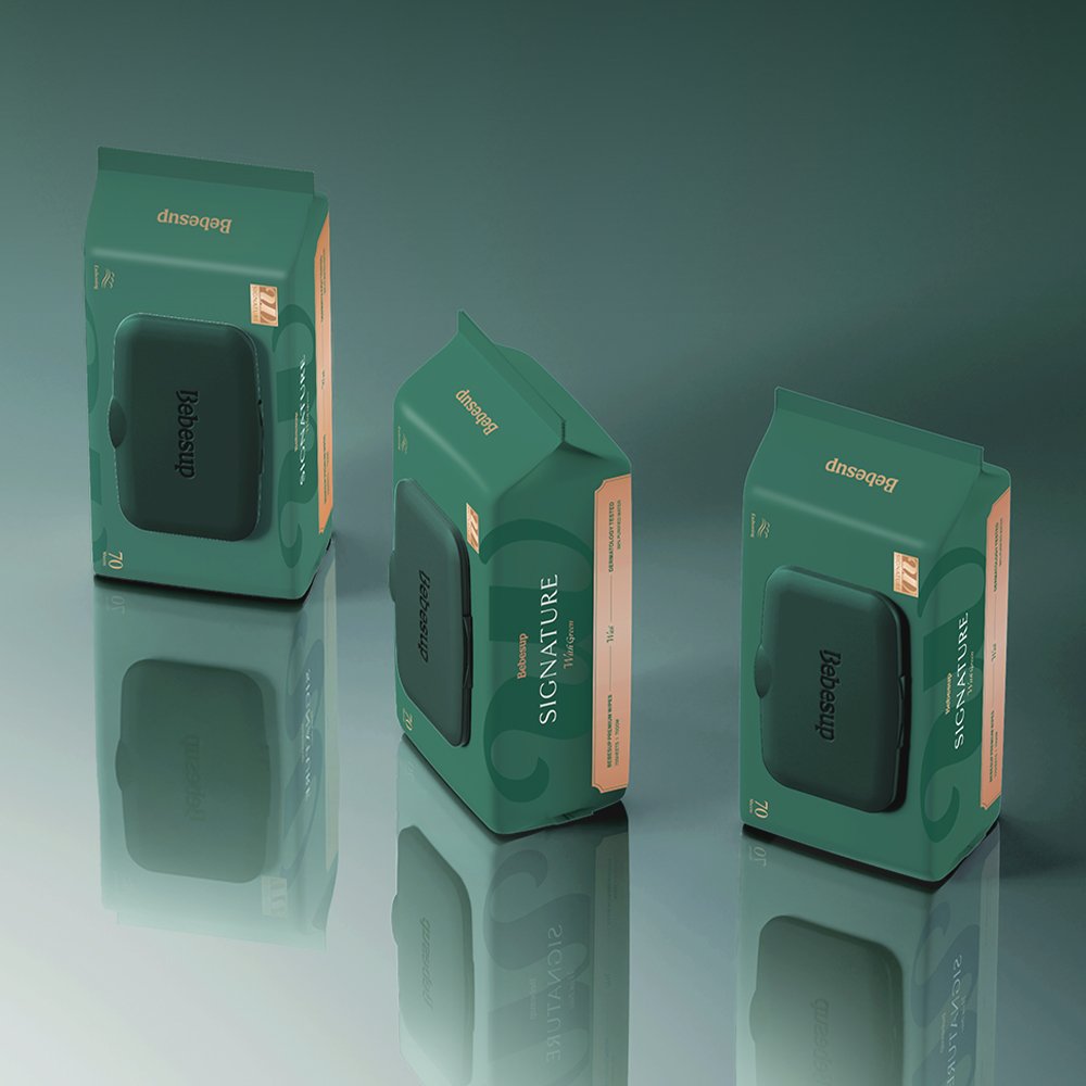 베베숲 시그니처 위드그린 스탠다드 아기물티슈 70매 캡형 10+10팩 상세 이미지 1