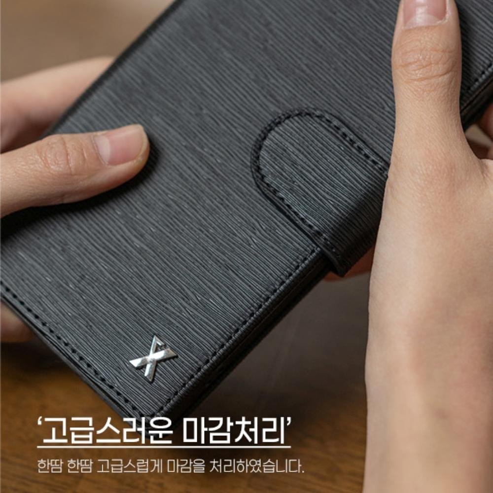 엡피 다이어리 가죽 카드 지갑 케이스 네이비, 갤럭시S25 FE 상세 이미지 2