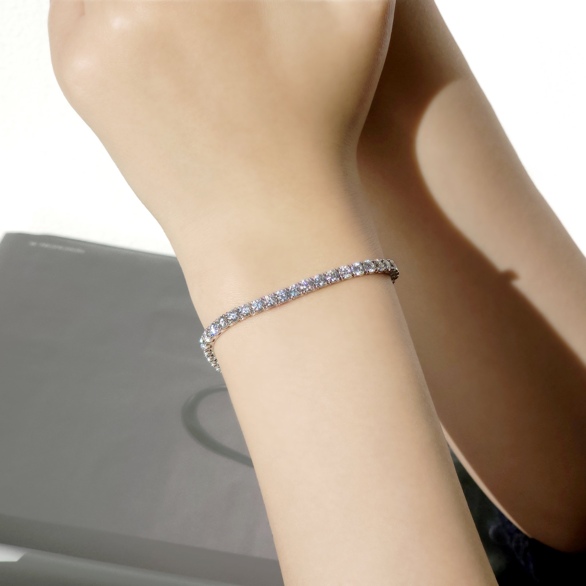 랩다이아 테니스팔찌 1.7부 3.5mm 고퀄리티 랩다이아몬드 14k 18k 상세 이미지 2